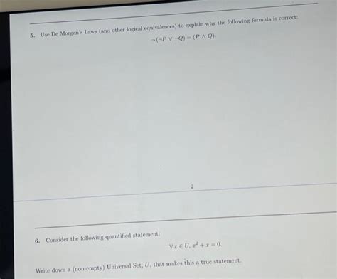 [solved] 5 Use De Morgan S Laws And Other Logical Eq