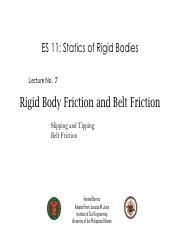 Lecture 7 Rigid Body Friction.pdf - ES 11: Statics of Rigid Bodies ...