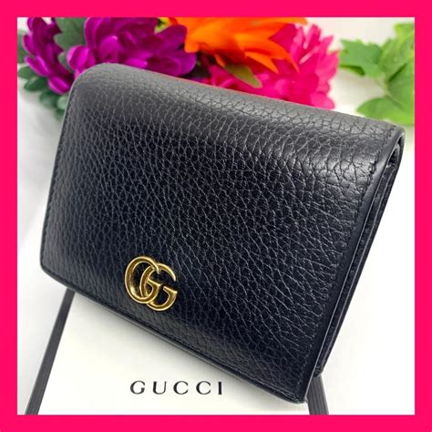 【ながらも】 美品 Gucci グッチ 2つ折り財布 Ggマーモント レザー コンパクト があります