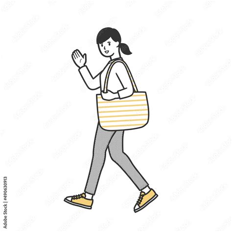 買い物に出かける女性 Stock Vector Adobe Stock