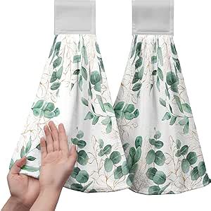 Amazon Kwlegh Summer Sage Green Leaf Hanging Hand Towel Set Of