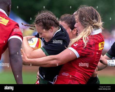 Canada S Sophie De Goede Tackles Caitlin Lewis In Senior Women S 15s Test Match Rugby Second