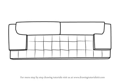 Learn How to Draw Sofa Couch Top View (Furniture) Step by Step ...