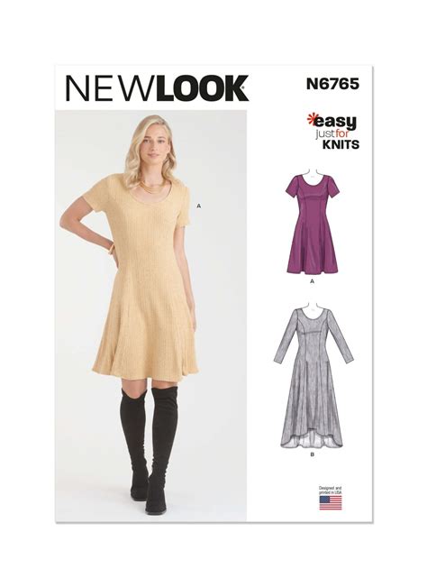 New Look Sewing Pattern N6765 Misses Knit Dresses Sewdirect