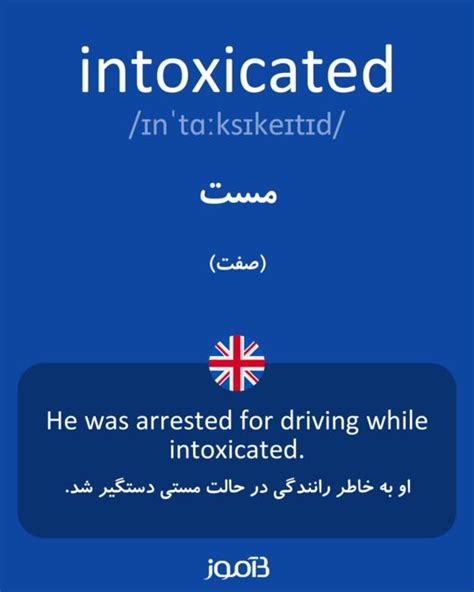 ترجمه کلمه intoxicated به فارسی | دیکشنری انگلیسی بیاموز