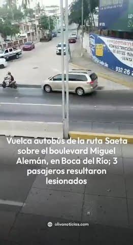 Vuelca autobús de la ruta Saeta sobre el boulevard Miguel Alemán en