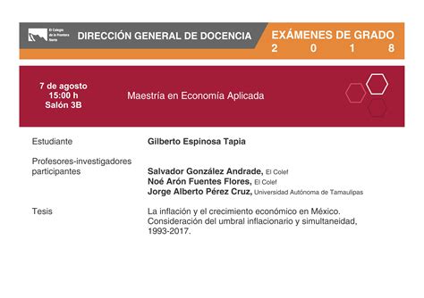 La inflación y el crecimiento económico en México Consideración del