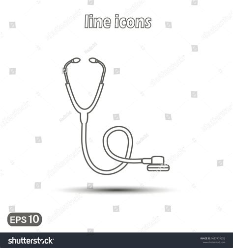 Stethoscope Vector Linear Icon Modern Simple Stock Vector Royalty Free