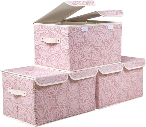 Amazon Prandom Large Stackable Storage Bins With Lids Fabric