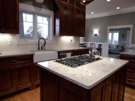 Cambria Bellingham Quartz Dark Cabinets Backsplash Ideas