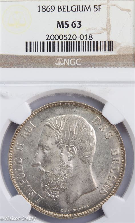 Belgique L Opold Ii Francs Ngc Ms Numismeo