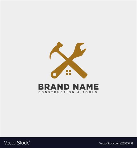 Construction tools logo template icon element Vector Image