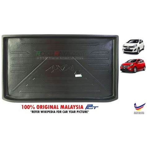 Perodua Axia Custom Fit PE Non Slip Rear Trunk Boot Cargo Tray Shopee