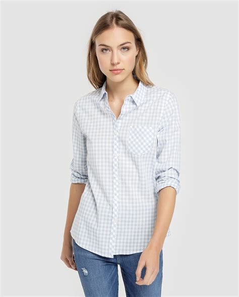 Camisa Entallada De Mujer Green Coast De Cuadros Vichy Green Coast