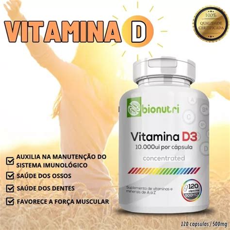 Suplemento De Vitamina D3 Bionutri Line 10 000 Ui 120 Cápsulas De Sabor Sin Sabor Mercadolibre