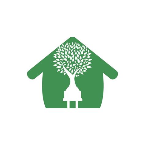 Conceito De Logotipo De Eletricidade De Energia Verde Cone De Plugue