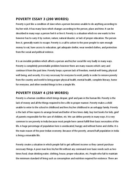 Poverty Essay 3 Poverty Poverty And Homelessness