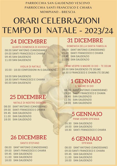 Orari Celebrazioni Tempo Di Natale 2023 2024 Parrocchia San Gaudenzio