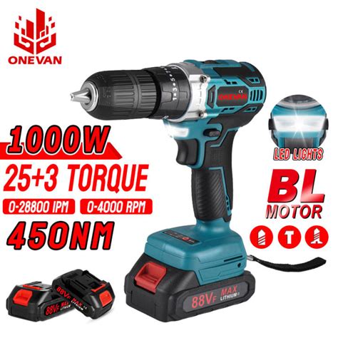 3 Days Delivery Cordless Drill 450n M Brushless Electric Impact Drill 25 3 Torque 3 In 1