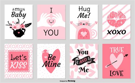 Cute Valentine Cards Vector 175259 Vector Art at Vecteezy