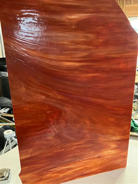 Amber Red Orange Opal Streaky Art Glass Etsy