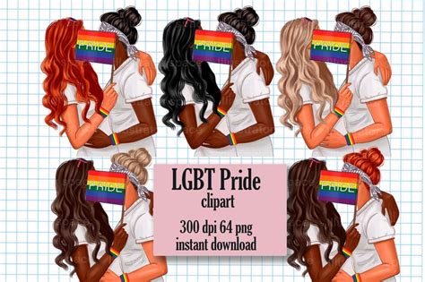 LGBT Pride Clipart LGBT Clip Art Lesbian Clipart Pride Png Etsy