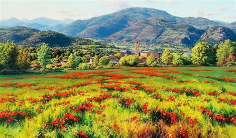 Imágenes Arte Pinturas: "Bonitos" paisajes del campo con flores de la naturaleza