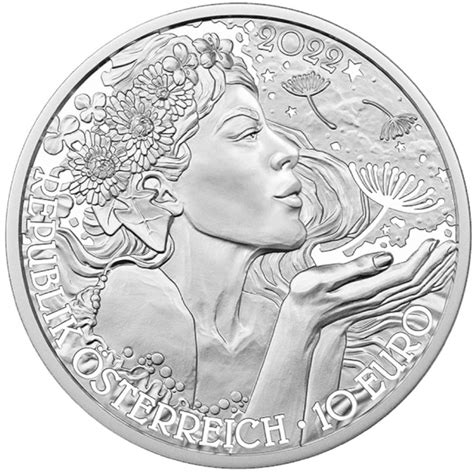 Österreich 10 Euro Silber Gedenkmuenzen 2022 Der Löwenzahn