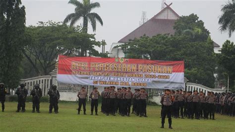 Ribuan Personel Gabungan Siap Amankan Pemilu 2024 Di Kabupaten Bogor