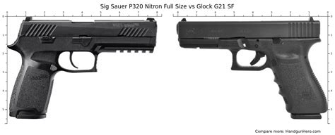 Sig Sauer P320 Nitron Full Size Vs Glock G21 Gen4 Vs Glock G21 SF Vs