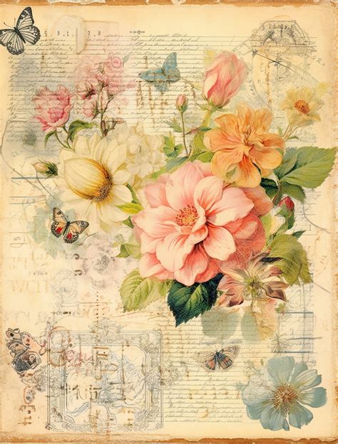 Vintage Floral Paper Art Free Stock Photo Public Domain Pictures