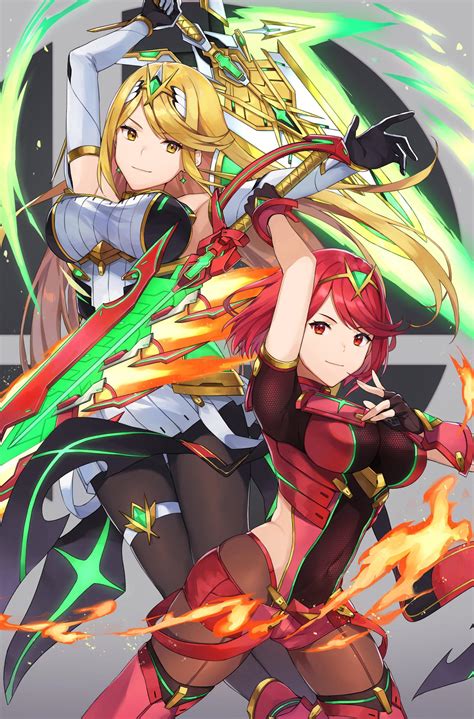 Mythra & Pyra by @Kamuuei (4K Version) : r/Xenoblade_Chronicles