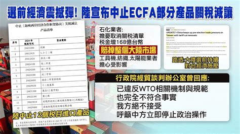 【每日必看】陸1 1中止ecfa部分產品關稅減讓 石化業者憂心忡忡｜大陸中止ecfa部分產品減稅 國台辦 可在 九二共識 基礎協商 20231221 Youtube