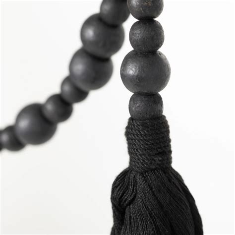 Kirklands Black Wood Beaded Tassel Garlands Set Of 2 Hamilton Place