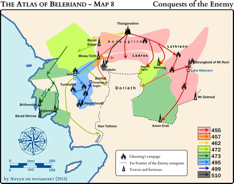 The Atlas Of Beleriand Map By Airyyn On Deviantart