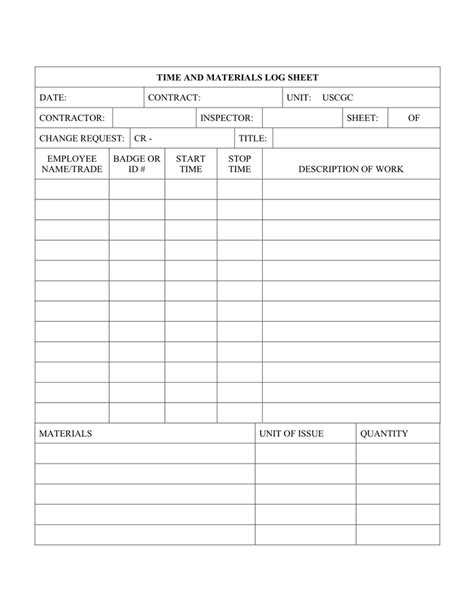 Log Sheet Template Download Free Documents For Pdf Word And Excel