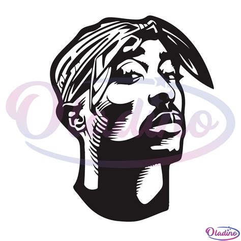 Tupac Shakur Portrait Svg Digital File Singer Svg Rapper Svg Pac Svg