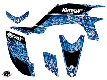 Yamaha Atv Predator Graphic Kit Blue Kutvek