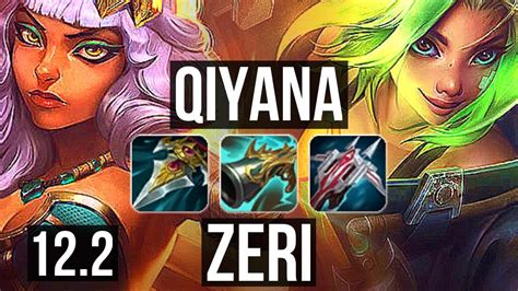 Qiyana Vs Zeri Mid Solo Kills Rank Qiyana Dominating