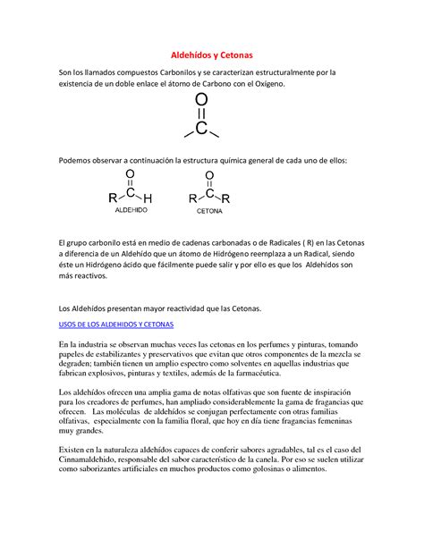 SOLUTION Aldeh Dos Y Cetonas Aldehydes And Ketones Studypool