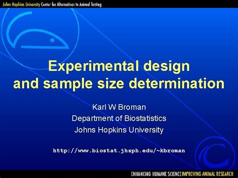 Experimental Design And Sample Size Determination Karl W