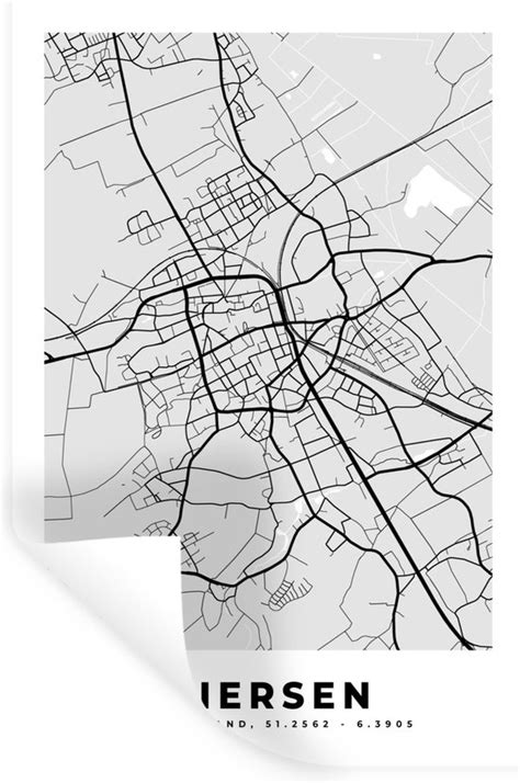 Muurstickers Sticker Folie Plattegrond Duitsland Viersen