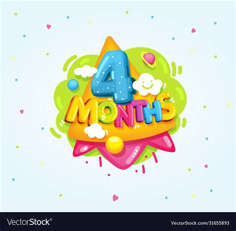 4 Months Baby Royalty Free Vector Image Vectorstock