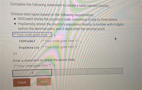 Solved Write The Sql To Create A Product Table With The