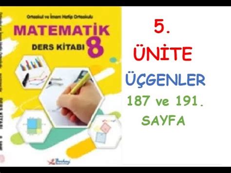 8 SINIF MATEMATİK DERS KİTABI BERKAY YAYINLARI 5 ÜNİTE ÜÇGENLER