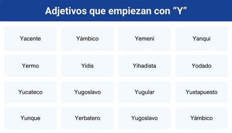 Adjetivos Con Y Listado Usos Y Ejemplos