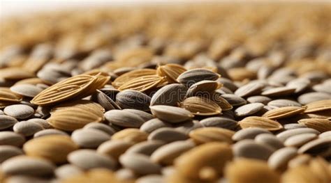 Set Of Sunflower Seeds Closeup On A White Isolated The Form Of The Top Stock Illustration