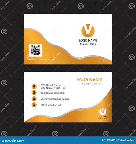 Creative Gold Color Business Card Design Stock Vector - Illustration of ...