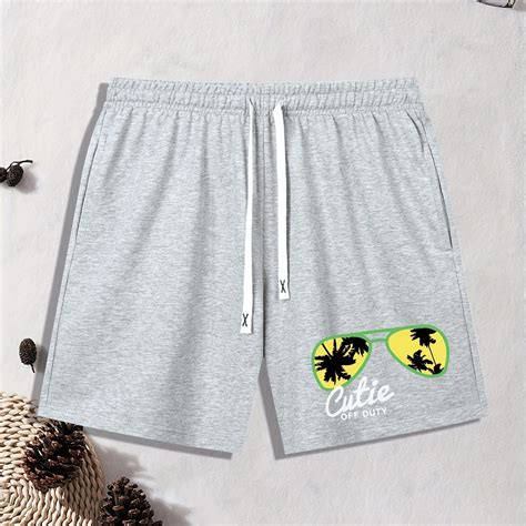 Mens Plus Size Streetwear Shorts Sunglasses Graphic Print Drawstring