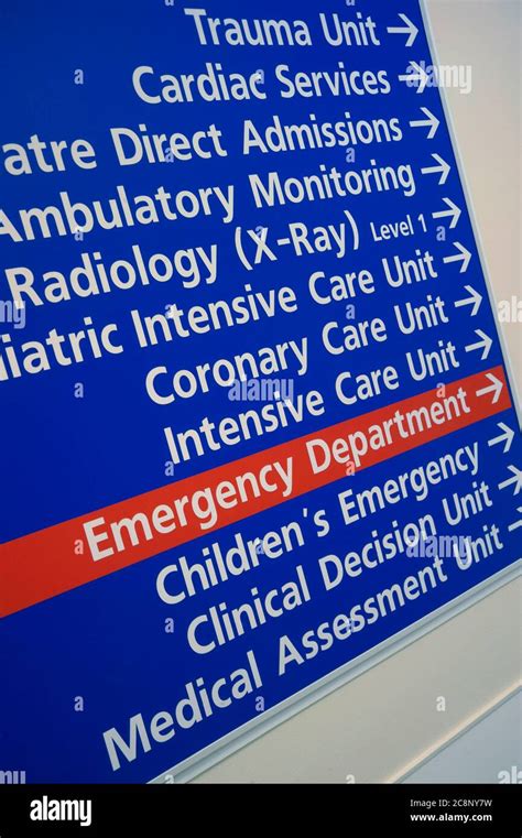 Hospital direction and department signs Stock Photo - Alamy